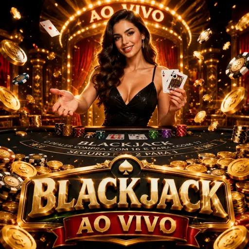 Mesa de blackjack ao vivo com cartas na mesa